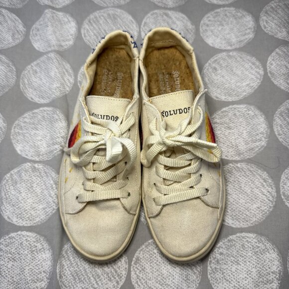 Soludos x Lockhart Embroidery Embroidered Sun Rainbow Sneaker Sz 7 - Picture 2 of 16